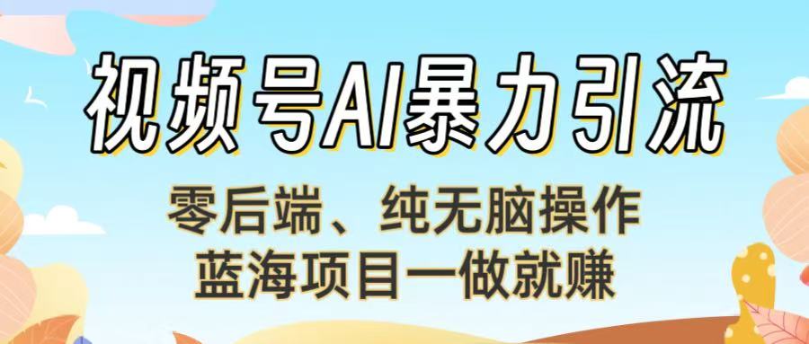 视频号AI：零后端、纯无脑操作，蓝海项目一做就！