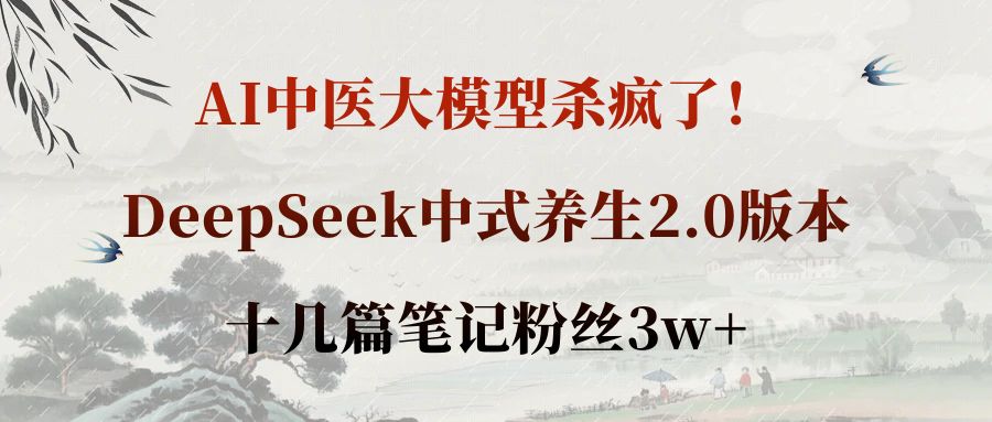 AI中医大模型杀疯了！DeepSeek中式养生2.0版本，十几篇笔记丝3w+