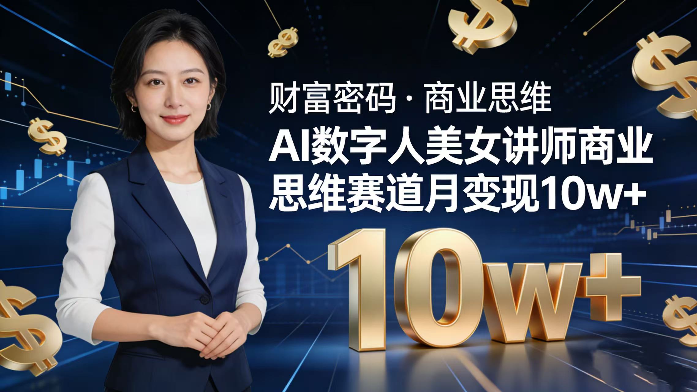 AI 数字人讲师！商业思维赛道咋做到月变现 10w+？
