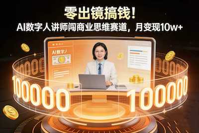 数字人讲师闯商业思维赛道，月变现 10w+-阿甘项目库