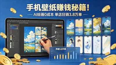 手机壁纸赚钱秘籍！AI 绘画 0 成本 单店狂销 3.8 万单-阿甘项目库