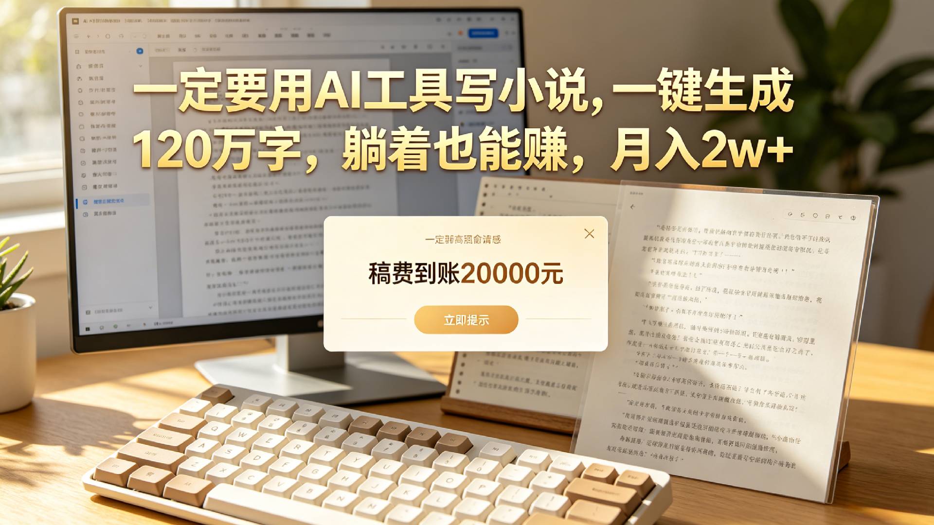 AI小说写作副业实操教程