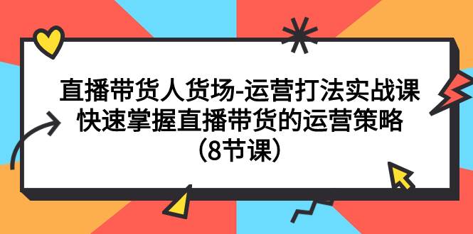 直播带货人货场-运营打法实战课:快速掌握直播带货的运营策略(8节课),源码仅供个人学习研究,不可商用