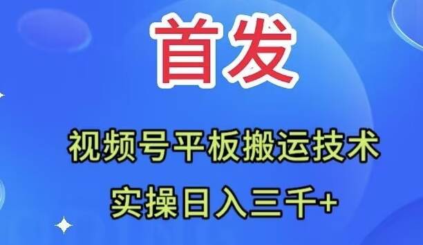 全网首发:视频号平板搬.运技术,源码仅供个人学习研究,不可商用