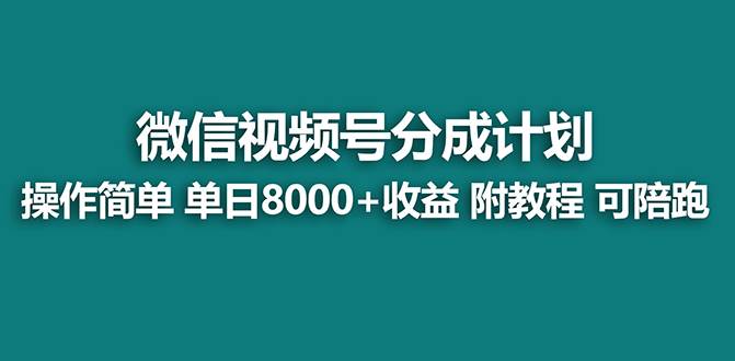 【蓝海项目】视频号分成计划,单天收益8000+,附玩法教程!可陪跑,源码仅供个人学习研究,不可商用