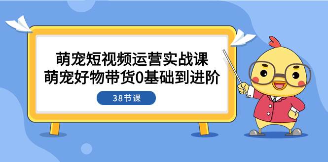 萌宠·短视频运营实战课:萌宠好物带货0基础到进阶(38节课),源码仅供个人学习研究,不可商用
