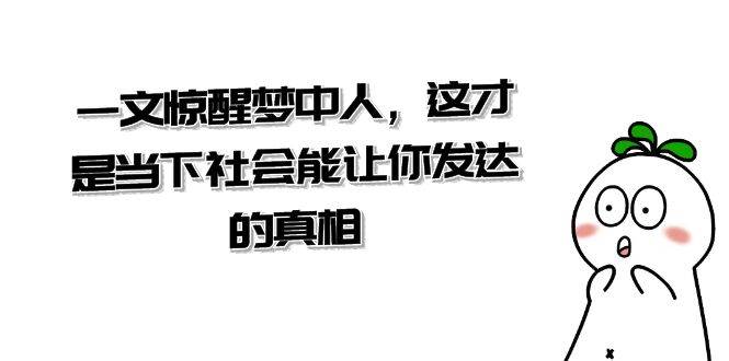 某付费文章《一文 惊醒梦中人,这才是当下社会能让你发达的真相》,源码仅供个人学习研究,不可商用