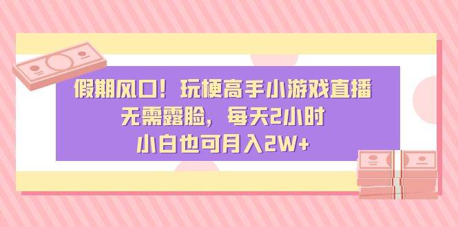 假期风口!玩梗高手小游戏直播,无需露脸,每天2小时,小白也可一个月2W+,源码仅供个人学习研究,不可商用