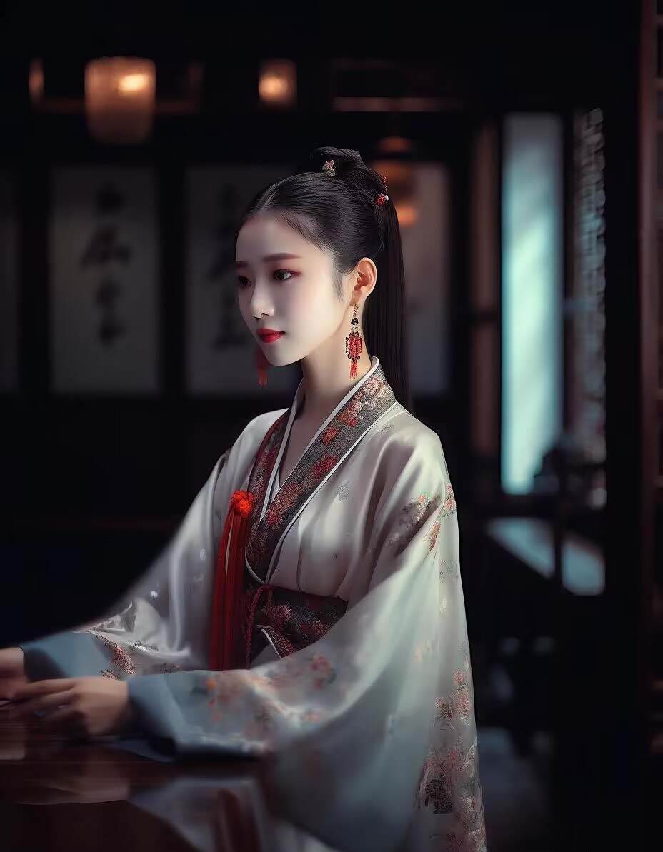 Midjourney关键词-AI生成中国风古装汉服美女人像提示关键词，源码仅供个人学习研究，不可商用