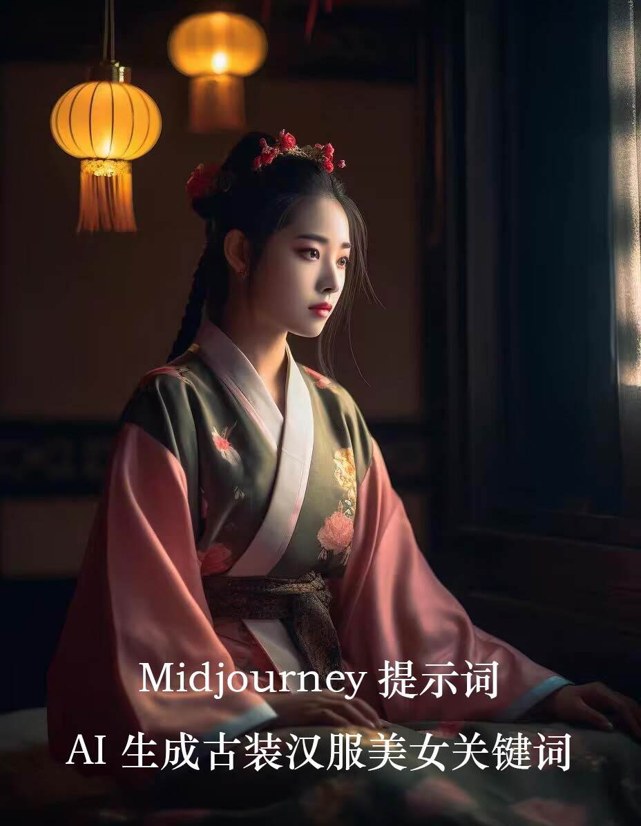 Midjourney关键词-AI生成中国风古装汉服美女人像提示关键词，源码仅供个人学习研究，不可商用