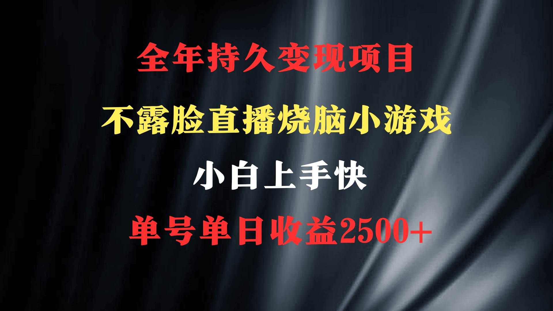 2024年 最优项目，烧脑小游戏不露脸直播  小白上手快 无门槛 一天收益2500+，源码仅供个人学习研究，不可商用