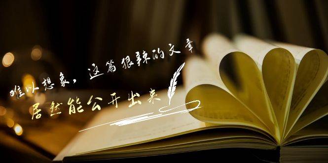 某付费文章《难以 想象,这篇狠辣的文章,居然能公开出来》,源码仅供个人学习研究,不可商用