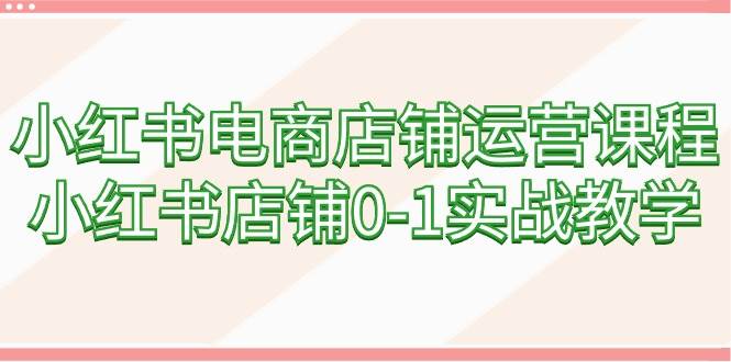 小红书电商店铺运营课程,小红书店铺0-1实战教学(60节课),源码仅供个人学习研究,不可商用