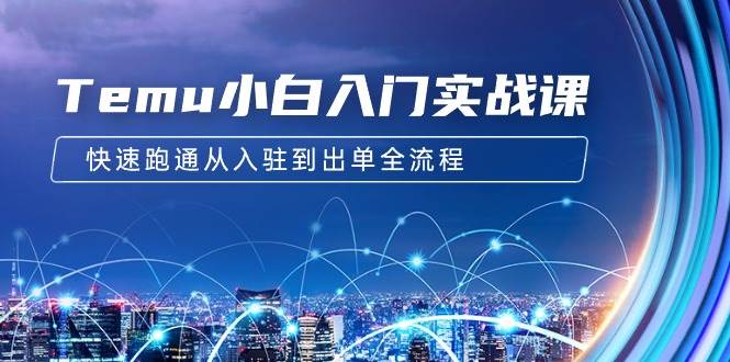 Temu小白入门实战课:跨境拼多多电商培训 快速跑通从入驻到出单全流程-12节,源码仅供个人学习研究,不可商用