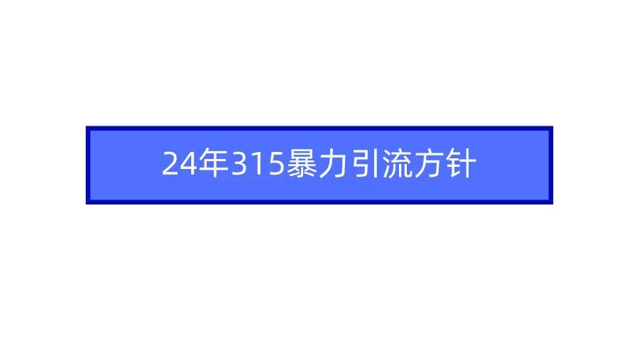 2024年315暴力引流方针,源码仅供个人学习研究,不可商用