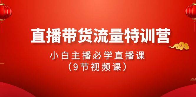 2024直播带货流量特训营,小白主播必学直播课(9节视频课),源码仅供个人学习研究,不可商用