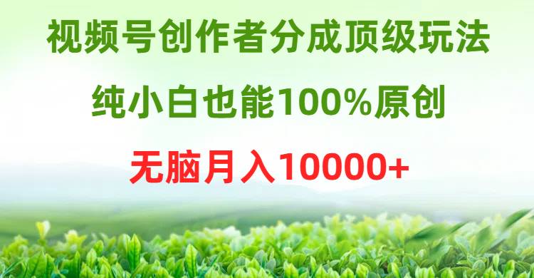 视频号创作者分成顶级玩法,纯小白也能100%原创,源码仅供个人学习研究,不可商用
