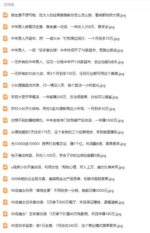 真实有效391套商业模式，年入几十到几百万案例解析（电子书+视频+图文），源码仅供个人学习研究，不可商用