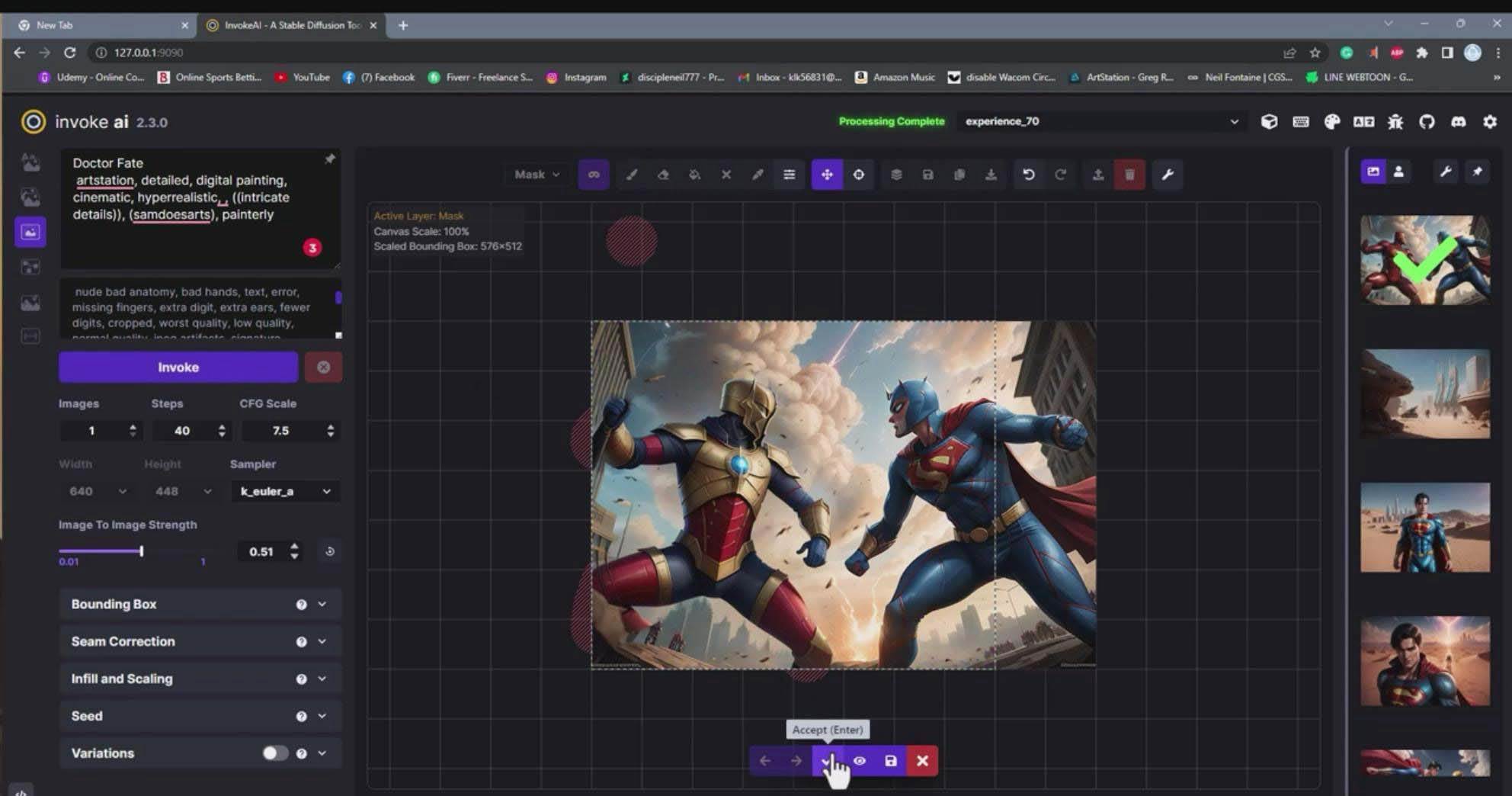 Invoke AI 绘画教程-零基础创作可以销售的完美插图-49节-中英字幕,源码仅供个人学习研究,不可商用
