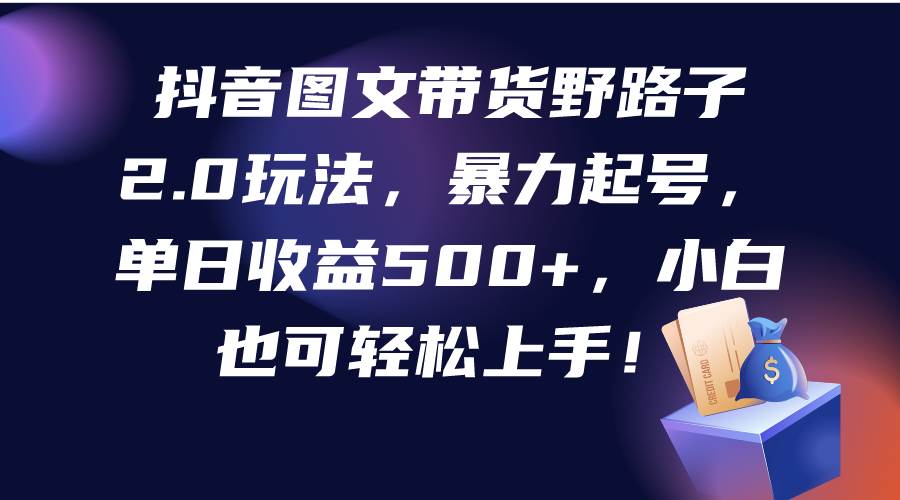 抖音图文带货野路子2.0玩法,暴力起号,单日收益500+,小白也可轻松上手!,源码仅供个人学习研究,不可商用