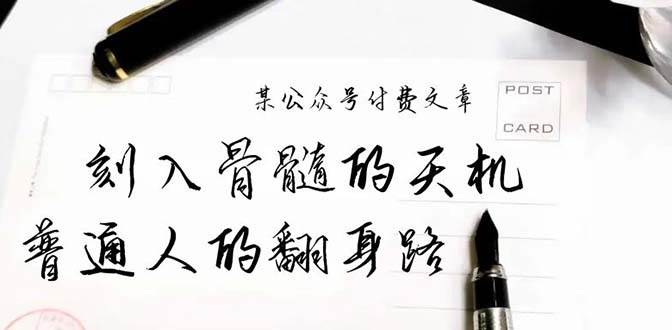 某付费文章:刻入骨髓的天机,揭露“普通人的翻身路” 这件通天大事,源码仅供个人学习研究,不可商用