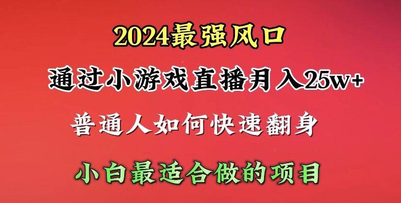 2024年最强风口，通过小游戏直播一个月25w+单日收益5000+小白最适合做的项目，源码仅供个人学习研究，不可商用