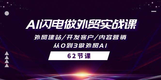 AI闪电做外贸实战课,外贸建站/开发客户/内容营销/从0到3做外贸AI-62节,源码仅供个人学习研究,不可商用