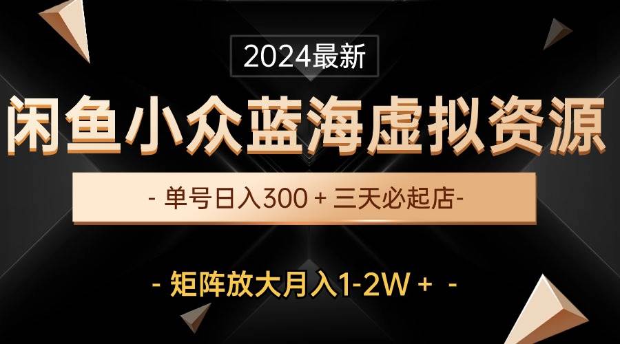 最新闲鱼小众蓝海虚拟资源，单号一天300＋，三天必起店，源码仅供个人学习研究，不可商用