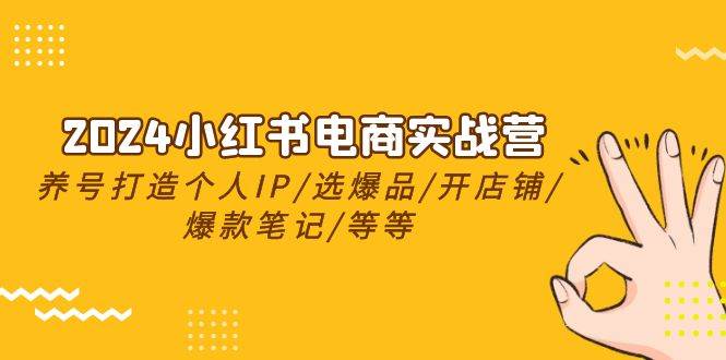 2024小红书电商实战营,养号打造IP/选爆品/开店铺/爆款笔记/等等(24节),源码仅供个人学习研究,不可商用