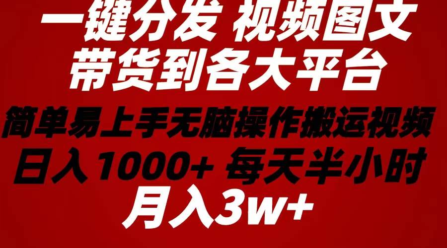 2024年 一键分发带货图文视频 简单易上手,源码仅供个人学习研究,不可商用