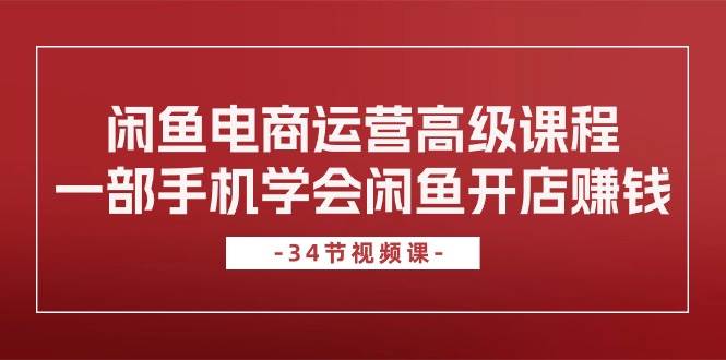 闲鱼电商运营高级课程,一部手机学会闲鱼开店赚钱(34节课),源码仅供个人学习研究,不可商用
