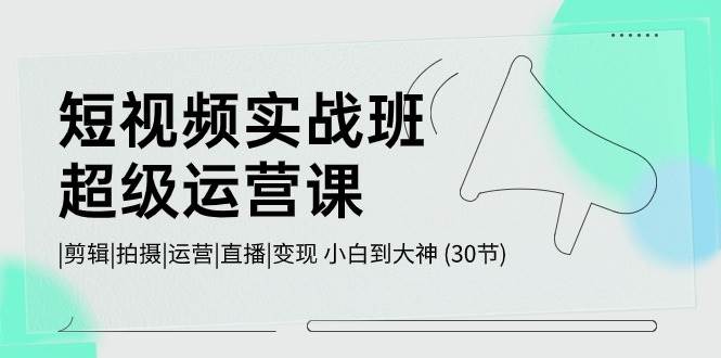 短视频实战班-超级运营课,|剪辑|拍摄|运营|直播|变现 小白到大神 (30节),源码仅供个人学习研究,不可商用