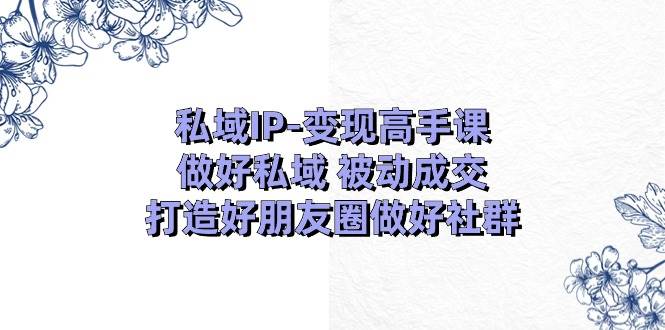 私域IP-变现高手课:做好私域 被动成交,打造好朋友圈做好社群(18节),源码仅供个人学习研究,不可商用