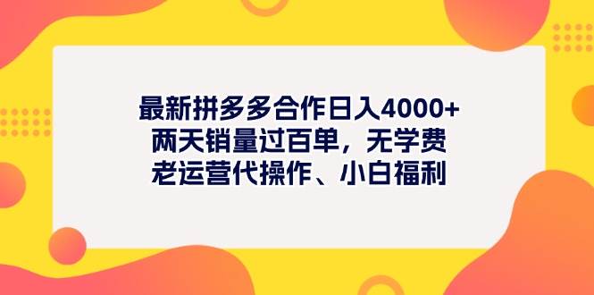 最新拼多多项目一天4000+两天销量过百单，无学费、老运营代操作、小白福利，源码仅供个人学习研究，不可商用