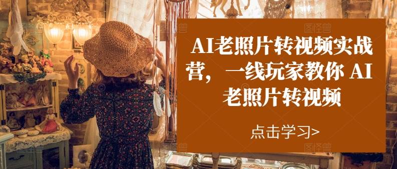 AI老照片转视频实操训练营,一线玩家教你AI老照片转视频,源码仅供个人学习研究,不可商用