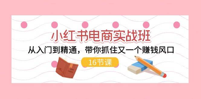 小红书电商实战班,从入门到精通,带你抓住又一个赚钱风口(16节),源码仅供个人学习研究,不可商用
