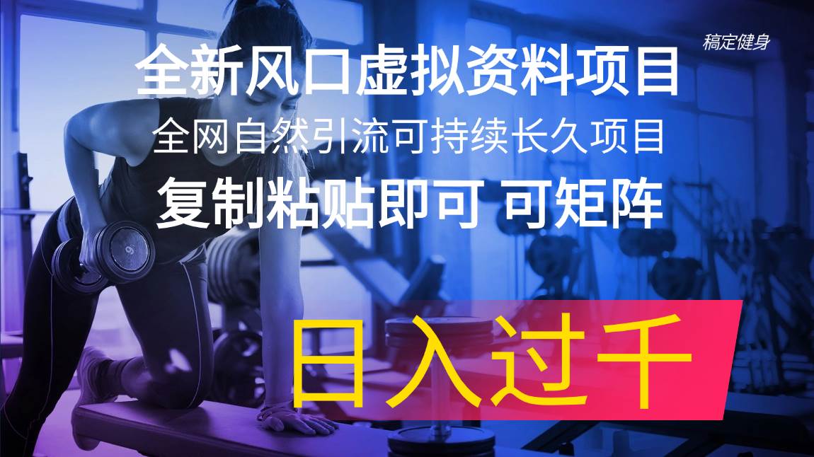 全新风口虚拟资料项目 全网自然引流可持续长久项目 复制粘贴即可可矩阵...,源码仅供个人学习研究,不可商用