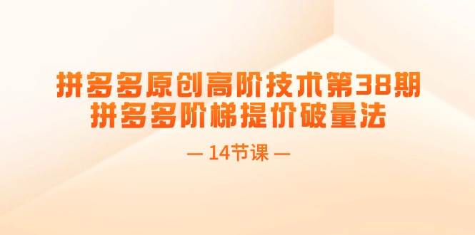 拼多多原创高阶技术第38期,拼多多阶梯提价破量法(14节课),源码仅供个人学习研究,不可商用