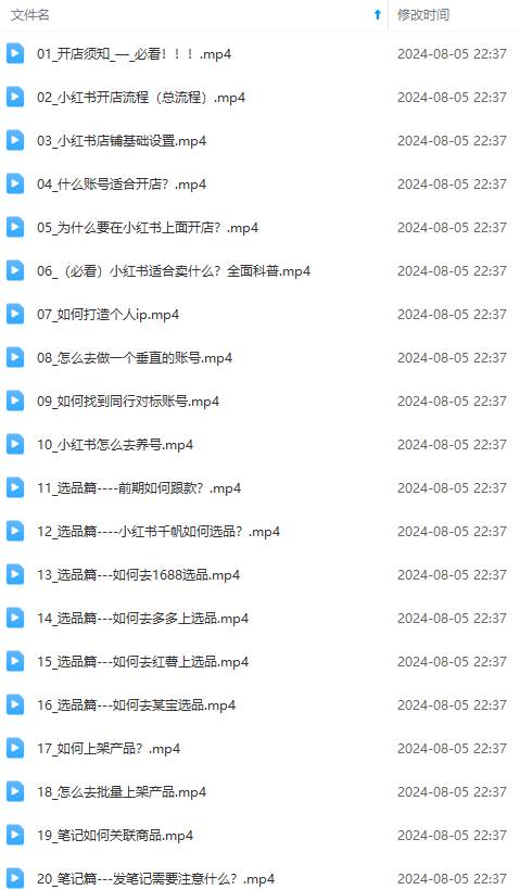 2024小红书电商实战课：全体系打造 全方位梳理 小红书电商逻辑体系 (42节)，源码仅供个人学习研究，不可商用