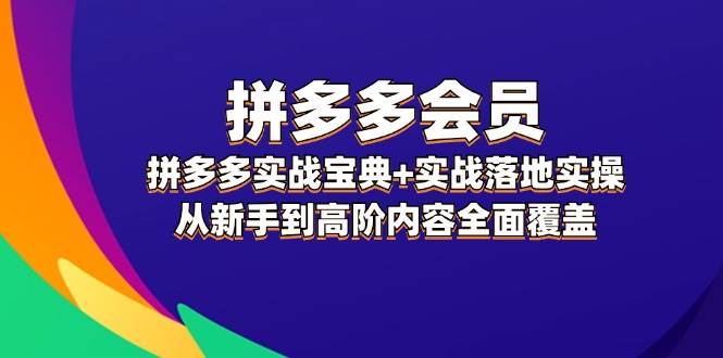 拼多多 会员,拼多多实战宝典+实战落地实操,从新手到高阶内容全面覆盖,源码仅供个人学习研究,不可商用