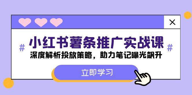 小红书-薯 条 推 广 实战课:深度解析投放策略,助力笔记曝光飙升,源码仅供个人学习研究,不可商用